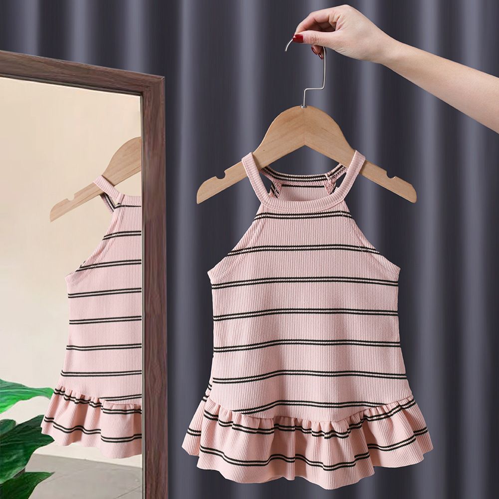 1pc Women's Clothing Korean Edition Summer Tank Top Dress Children's Daily Fashionable Black Skirt Trendy