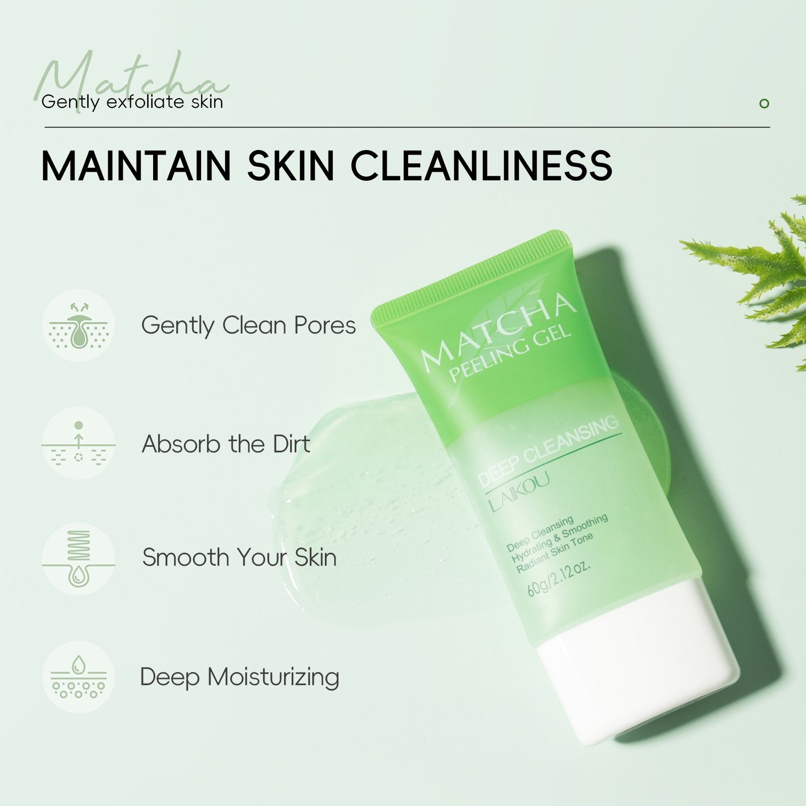 1pc matcha exfoliating gel facial scrub moisturizing nourishing repairing scrub face cream skin care