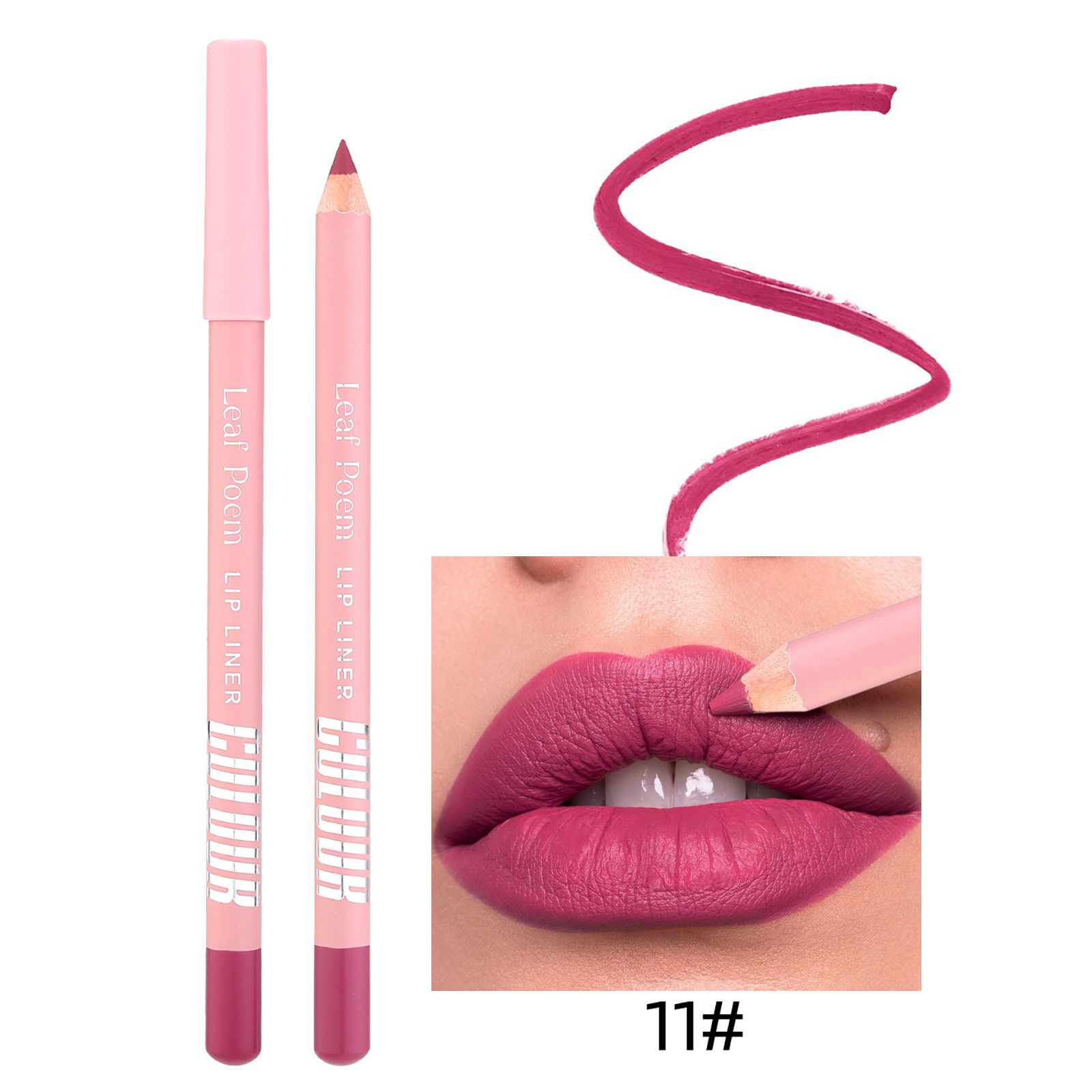 1pc 12 color lipliner pencil waterproof pendant lipstick natural nude pink lipliner