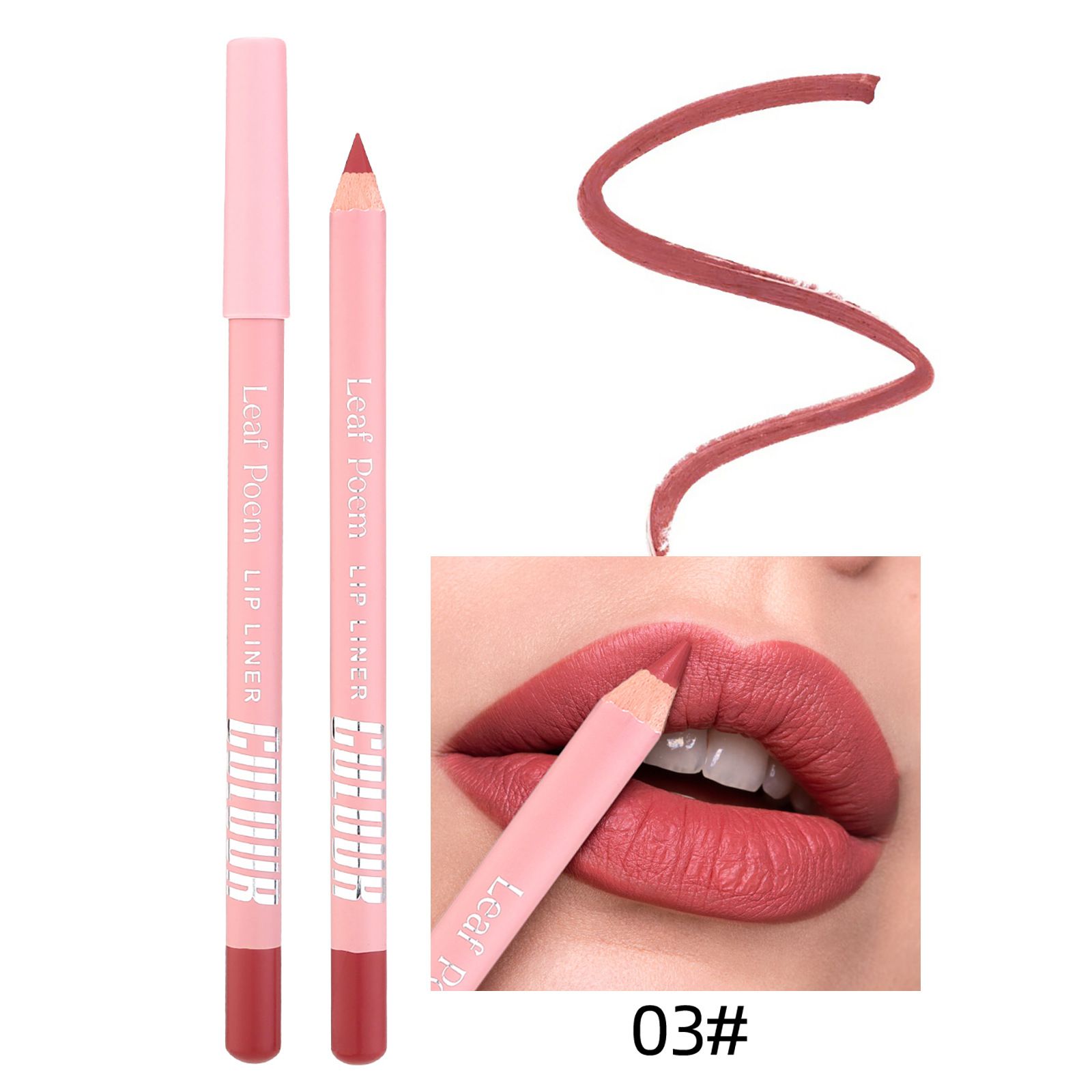 1pc 12 color lipliner pencil waterproof pendant lipstick natural nude pink lipliner