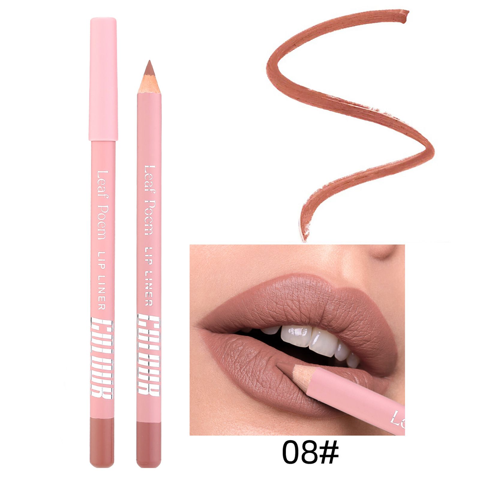 1pc 12 color lipliner pencil waterproof pendant lipstick natural nude pink lipliner