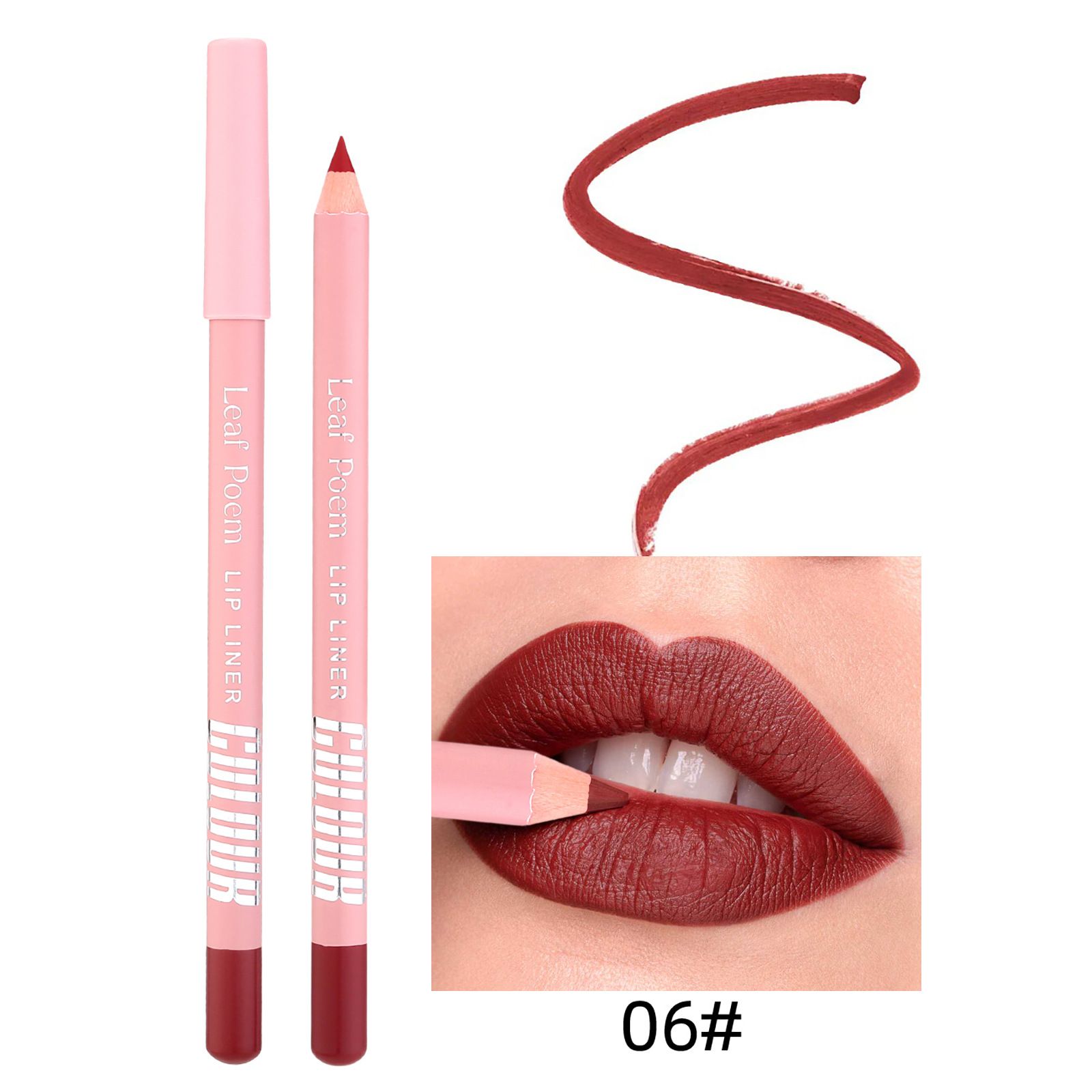 1pc 12 color lipliner pencil waterproof pendant lipstick natural nude pink lipliner