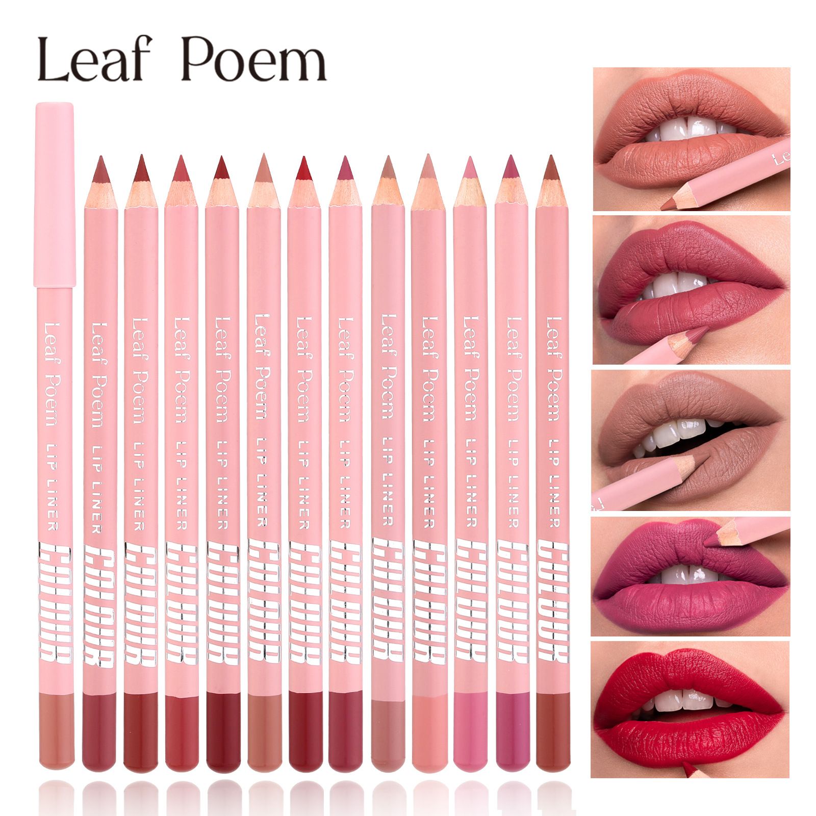 1pc 12 color lipliner pencil waterproof pendant lipstick natural nude pink lipliner