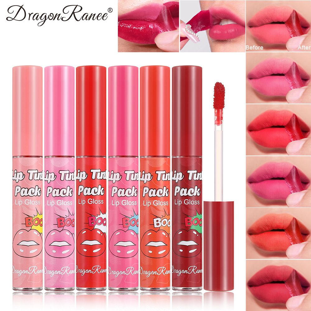 1pc peeling rose red lip color lip contour tattoo lip stain waterproof transfer anti peeling lipstick cosmetics view 4