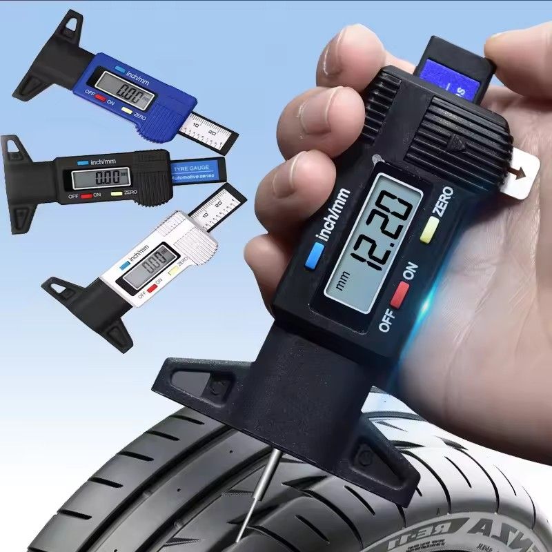 1pc digital display car tire tread depth gauge tool caliper thickness gauge brake pad wear monitoring
