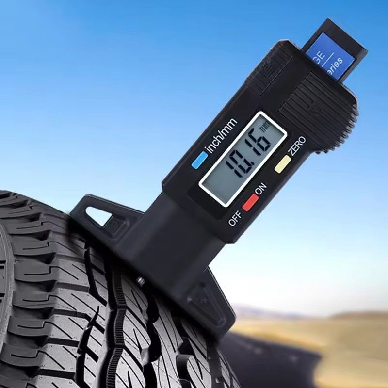 1pc digital display car tire tread depth gauge tool caliper thickness gauge brake pad wear monitoring