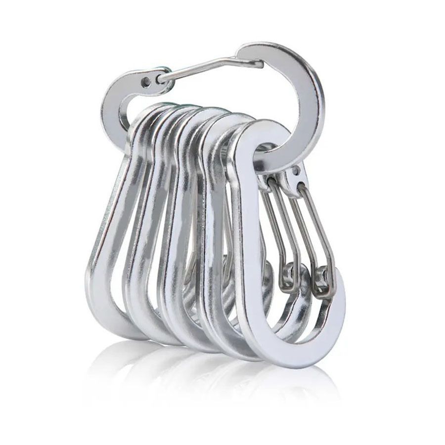 6pcs Carabiner Clip Aluminum Alloy Keychain Lock Buckle Snap D-Ring Clip Outdoor Backpack Camping Multi Tool Fishing Hiking Hook