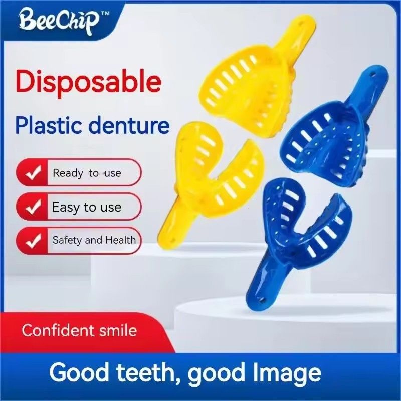 12pcs disposable dental special tool impression dental tray daily care circular edge cleaning dental tools