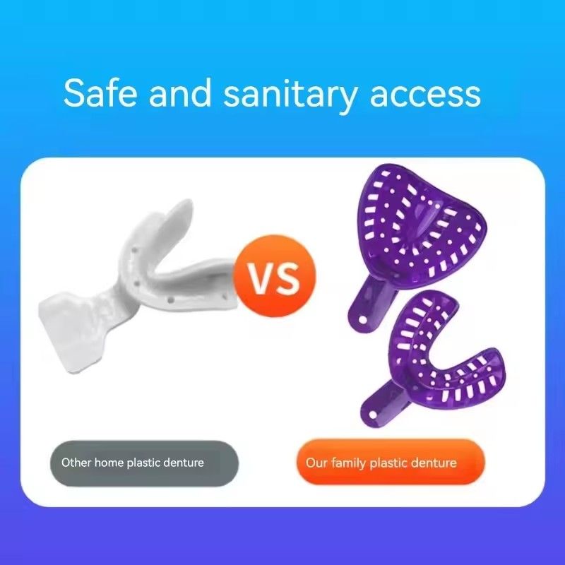 12pcs disposable dental special tool impression dental tray daily care circular edge cleaning dental tools