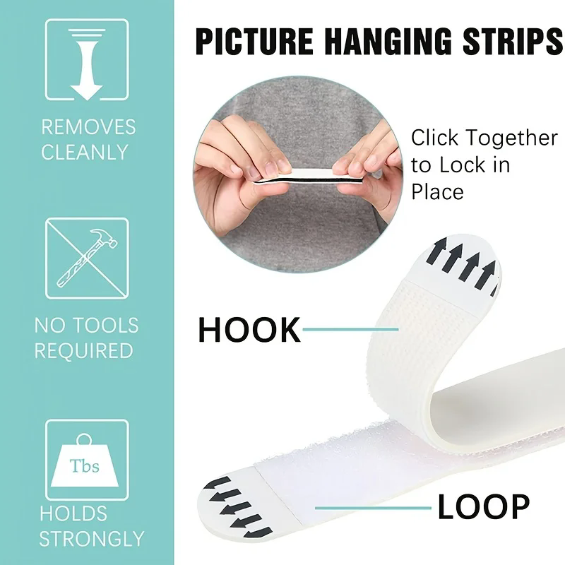 1pc seamless photo frame Velcro back adhesive 3m magic buckle wall seamless universal hook strong nail free sticker