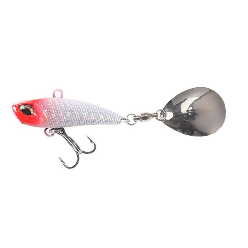 1pc VIB fishing bait, rotating tail, vibrating glitter, sea bass, swinging mouth, rocking wooden bait