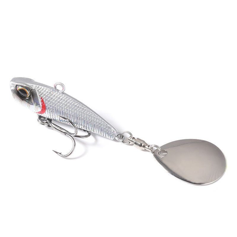 1pc VIB fishing bait, rotating tail, vibrating glitter, sea bass, swinging mouth, rocking wooden bait