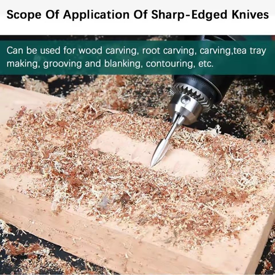 1 set of handle wood carving drill bits, milling cutters, white steel sharp edged woodworking tools, carving knives