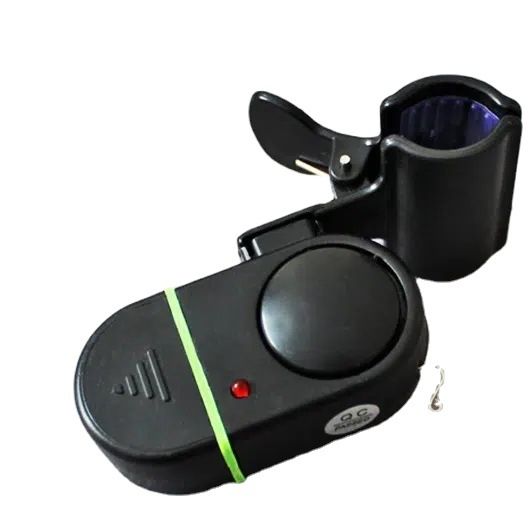 1pc fishing alarm, fish bite bait alarm, alarm bell, LED light indicator, clip on fishing rod, outdoor buzzer, fishing tool