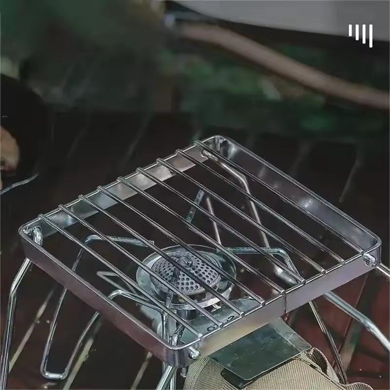 1pc Outdoor Stainless Steel Stove Camping Portable Folding Mini Barbecue Set Pot Rack Baking Rack
