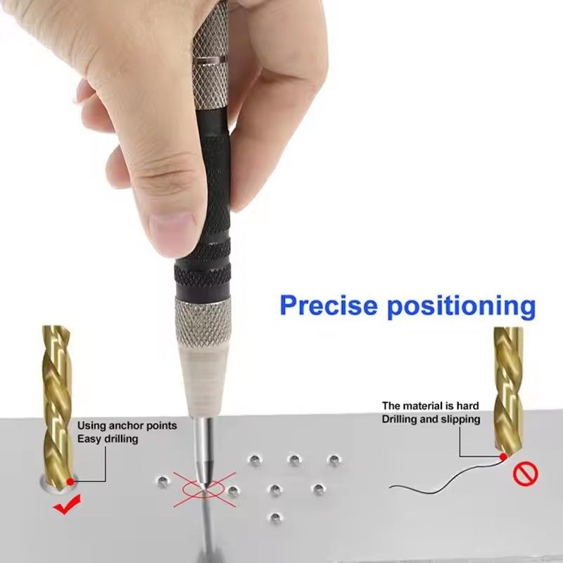 1pc spring type automatic center punch locator glass impactor window breaker punch centering punch punch tool