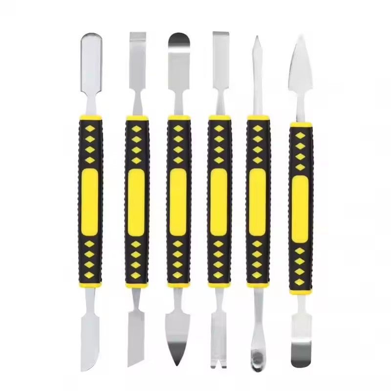 6PCS Metal Crowbar Prying Opening Repair Tool Kit For Mobile Phone Notebook Dual Heads Metal Spudger Home Hand Tools Sets