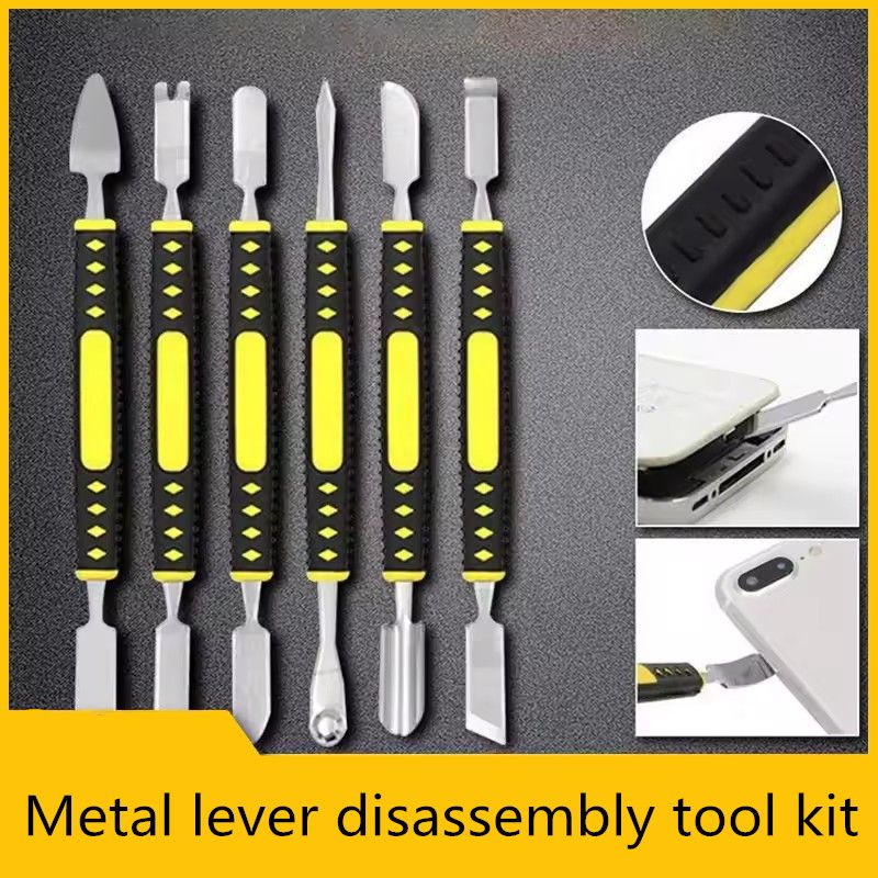 6PCS Metal Crowbar Prying Opening Repair Tool Kit For Mobile Phone Notebook Dual Heads Metal Spudger Home Hand Tools Sets