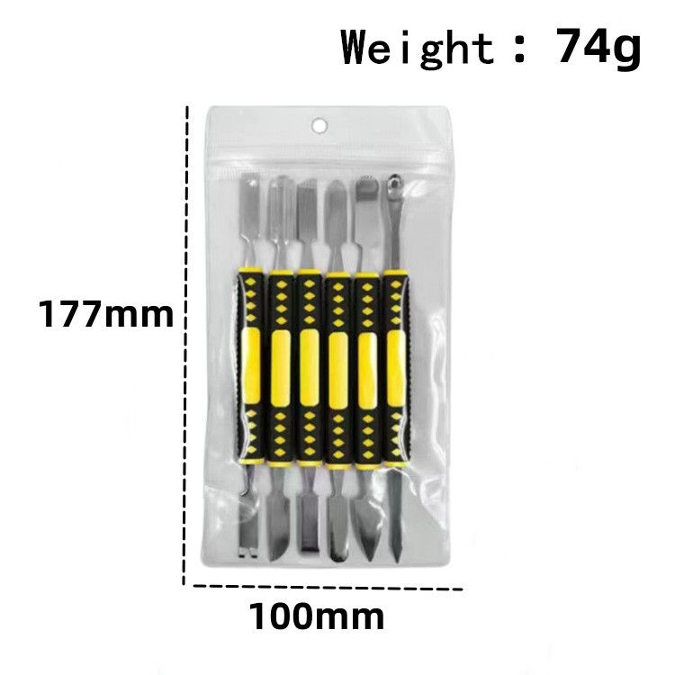 6PCS Metal Crowbar Prying Opening Repair Tool Kit For Mobile Phone Notebook Dual Heads Metal Spudger Home Hand Tools Sets