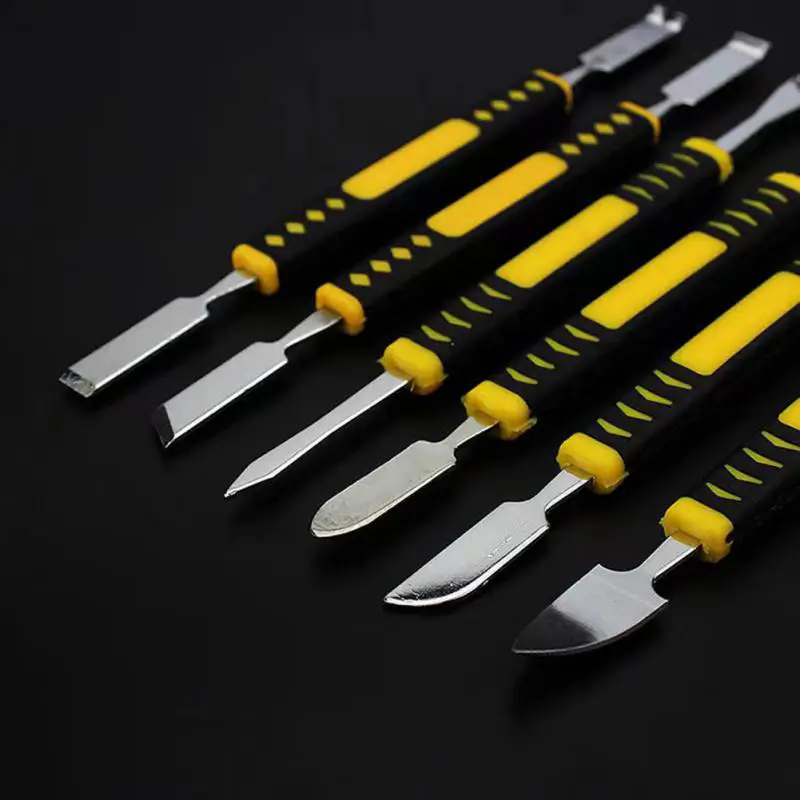 6PCS Metal Crowbar Prying Opening Repair Tool Kit For Mobile Phone Notebook Dual Heads Metal Spudger Home Hand Tools Sets