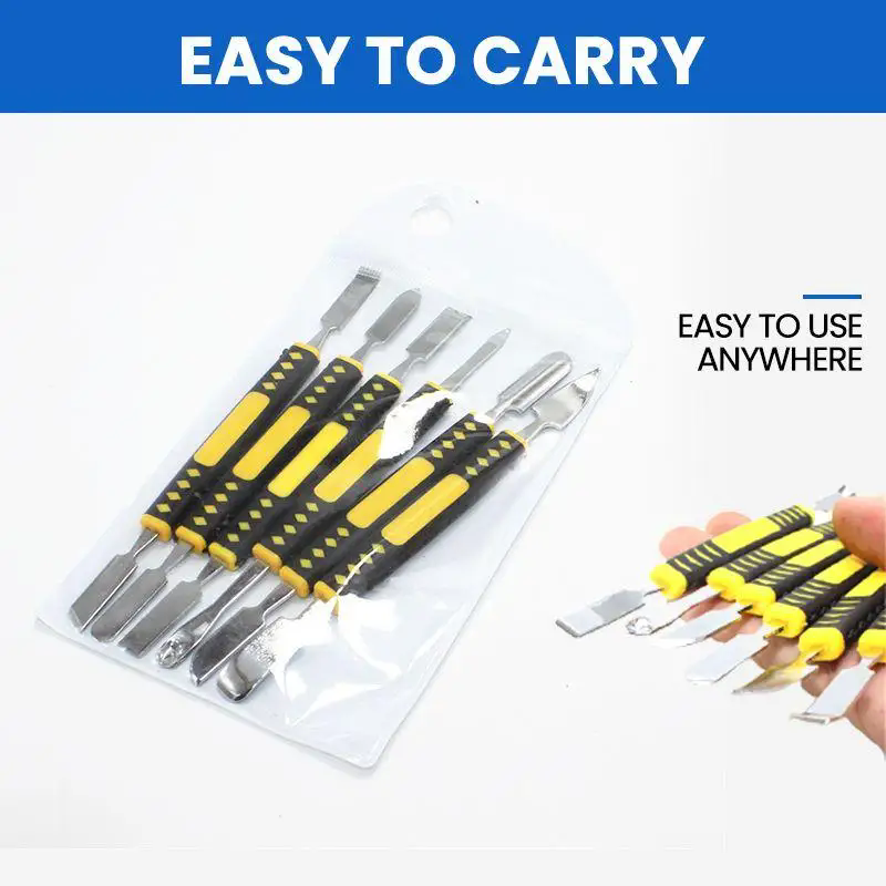 6PCS Metal Crowbar Prying Opening Repair Tool Kit For Mobile Phone Notebook Dual Heads Metal Spudger Home Hand Tools Sets