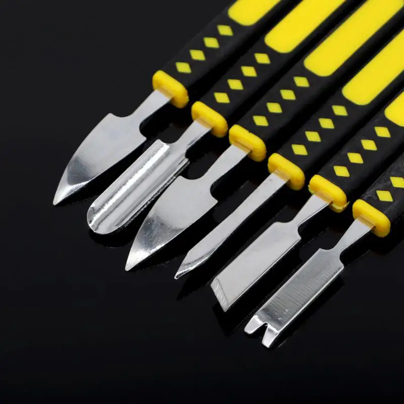 6PCS Metal Crowbar Prying Opening Repair Tool Kit For Mobile Phone Notebook Dual Heads Metal Spudger Home Hand Tools Sets