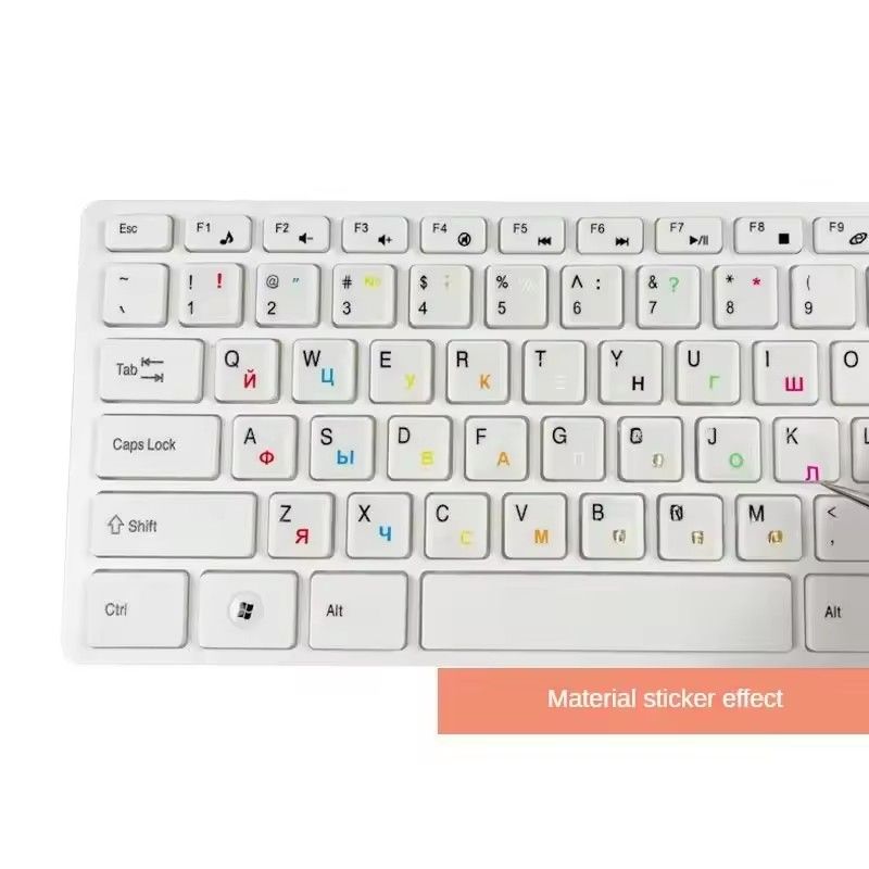 1PCS Russian Transparent Keyboard Sticker Language Letters Black White Label PC Dustproof Laptop Accessories