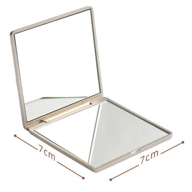 1pc portable foldable makeup mirror retro rose double-sided makeup mirror handheld square makeup mirror
