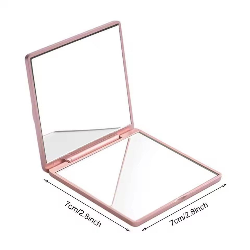 1pc portable foldable makeup mirror retro rose double-sided makeup mirror handheld square makeup mirror