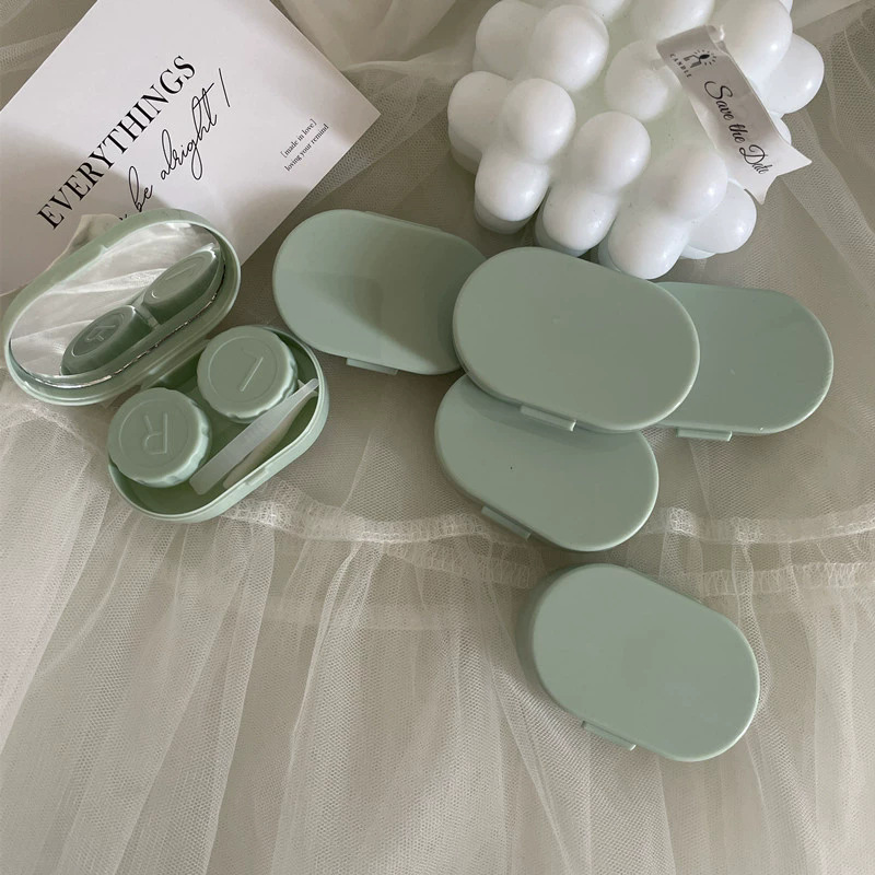 1PC Candy Color Portable Mini Contact Lens Case Easy Carry Lenses Storage Box Eye Care Container with Mirror Lenses Box