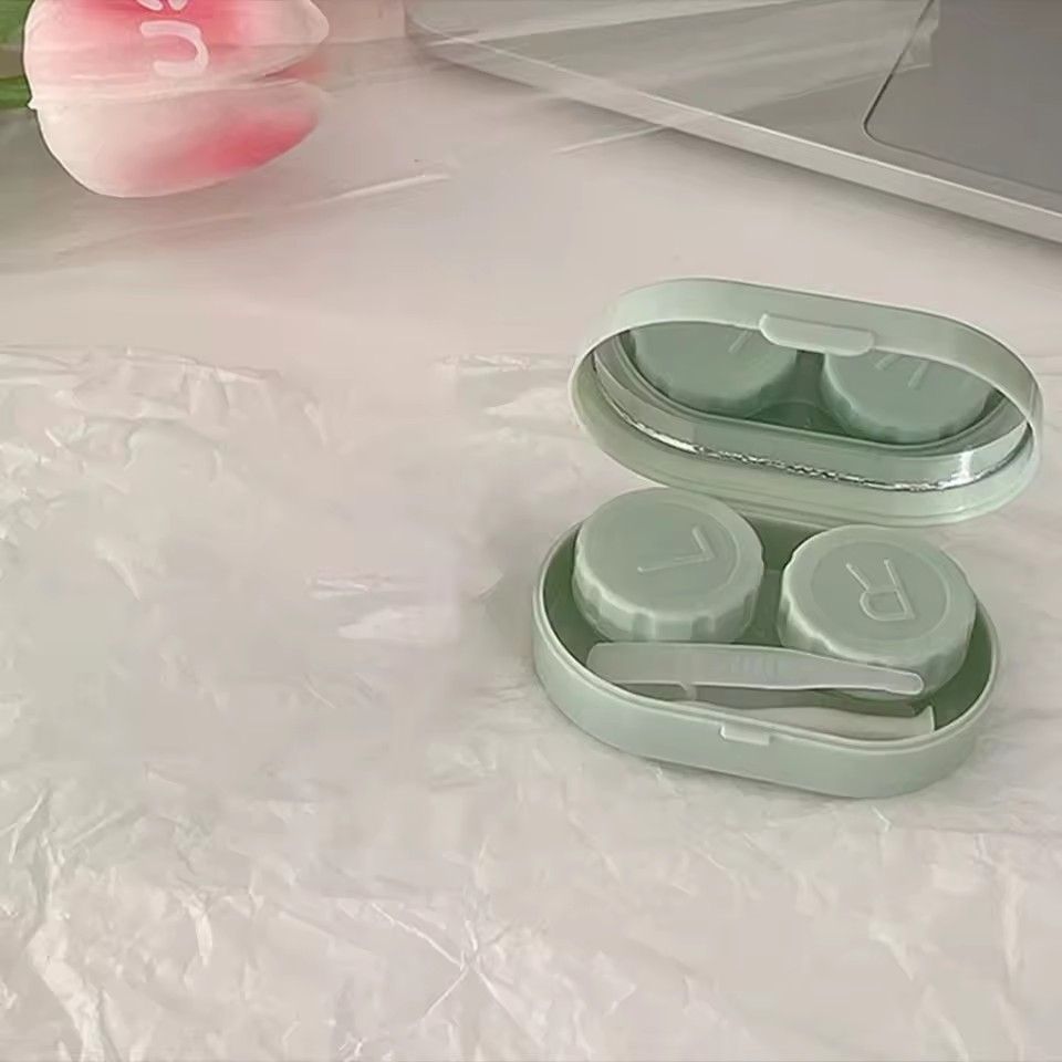1PC Candy Color Portable Mini Contact Lens Case Easy Carry Lenses Storage Box Eye Care Container with Mirror Lenses Box