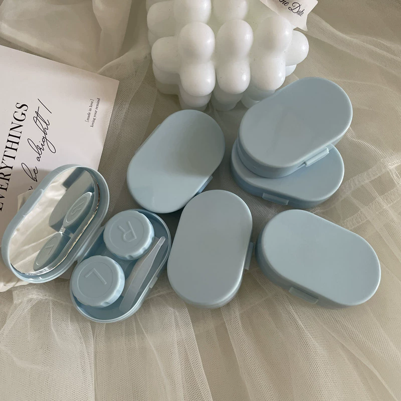 1PC Candy Color Portable Mini Contact Lens Case Easy Carry Lenses Storage Box Eye Care Container with Mirror Lenses Box