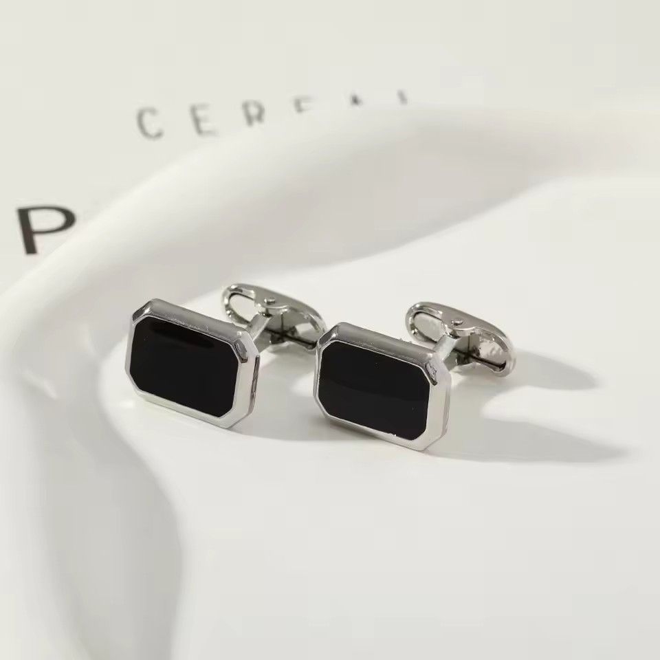 1Pair French Square Cufflinks Fashion Men's Business Banquet Suit Shirt Cuffs Buttons Luxury Wedding Cuff Links Gifts 2025 Trend
