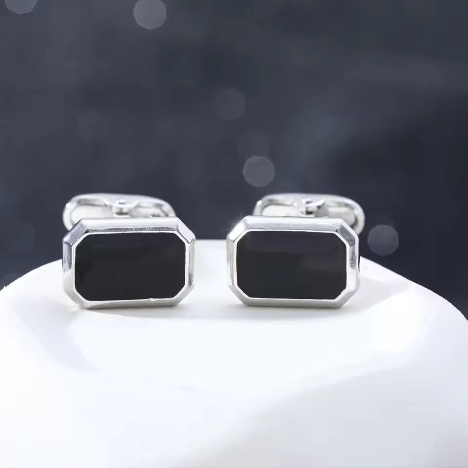 1Pair French Square Cufflinks Fashion Men's Business Banquet Suit Shirt Cuffs Buttons Luxury Wedding Cuff Links Gifts 2025 Trend