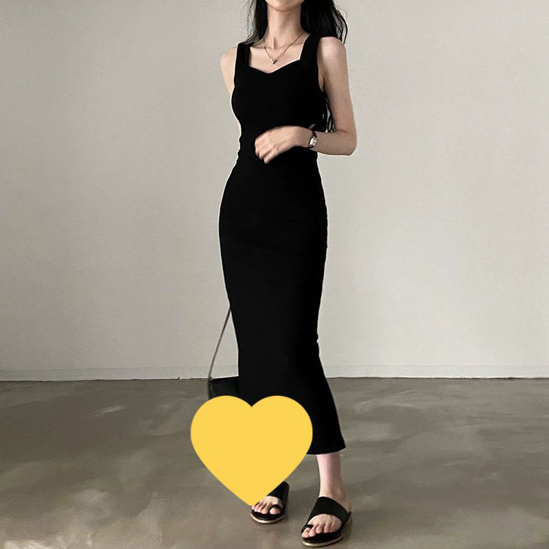 1PC Sexy hot girl tight fitting hip hugging suspender long skirt for women Korean version sweet and spicy waist cinching dress