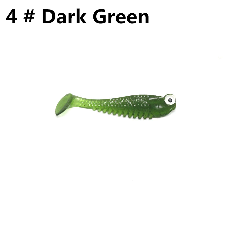 5pcs/bag 5cm Luminescence Soft Lure Realistic T Tail Fish Imitation Bait for Fishing Tackle Gear Night Fishing Sea River