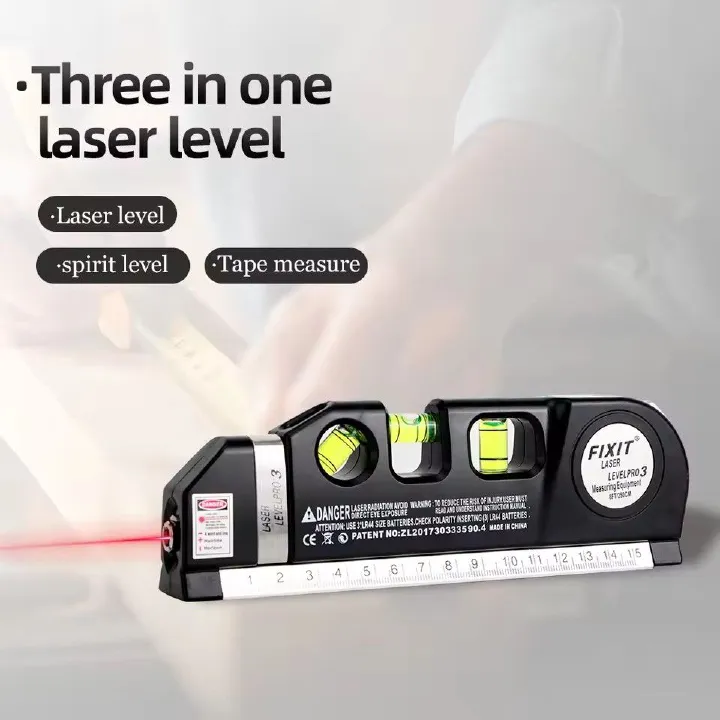 Multifunctional Infrared Laser Levels With 8FT 2.5M Standard Measure Tape Cross Line Lasers Renovation and Construction Tools