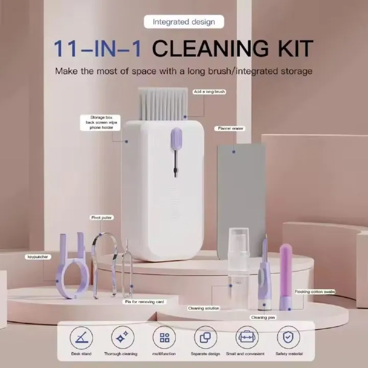 1PC Multifunction Keyboard Cleaning Kit 11 in 1 Digital Product Cleaning Brush Dust Brush Earphone Cleaning Pen Electronics Tool