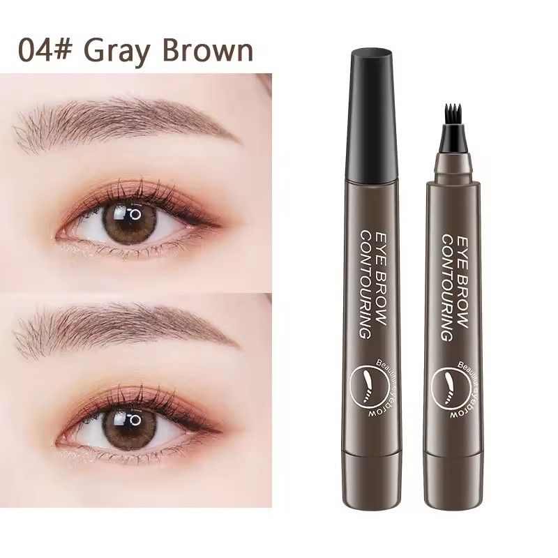 4 Point Eyebrow Pencil Black Brown Waterproof Microblading Liquid Eyebrow Pen Makeup Long Lasting Cosmetic 4 Points Eye Brow Pen B2-1003 view 8