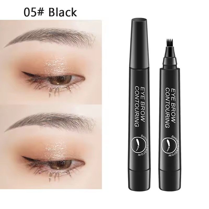 4 Point Eyebrow Pencil Black Brown Waterproof Microblading Liquid Eyebrow Pen Makeup Long Lasting Cosmetic 4 Points Eye Brow Pen B2-1003 view 9