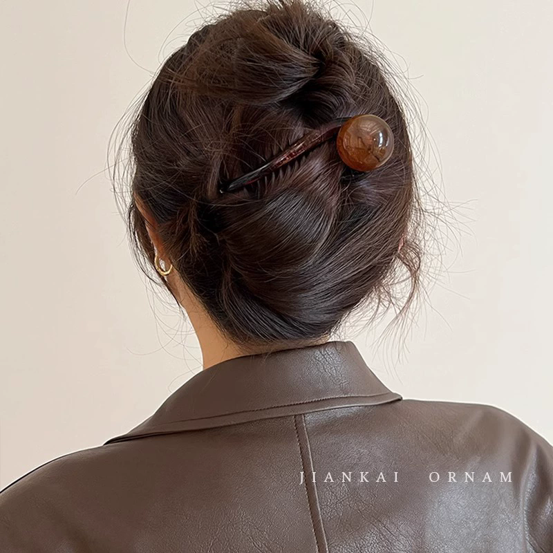 1PC New Twist Hair Clip Plastic Acrylic Bead Imitation Pearl Hairpin Twisted Design Women Hair Accessories