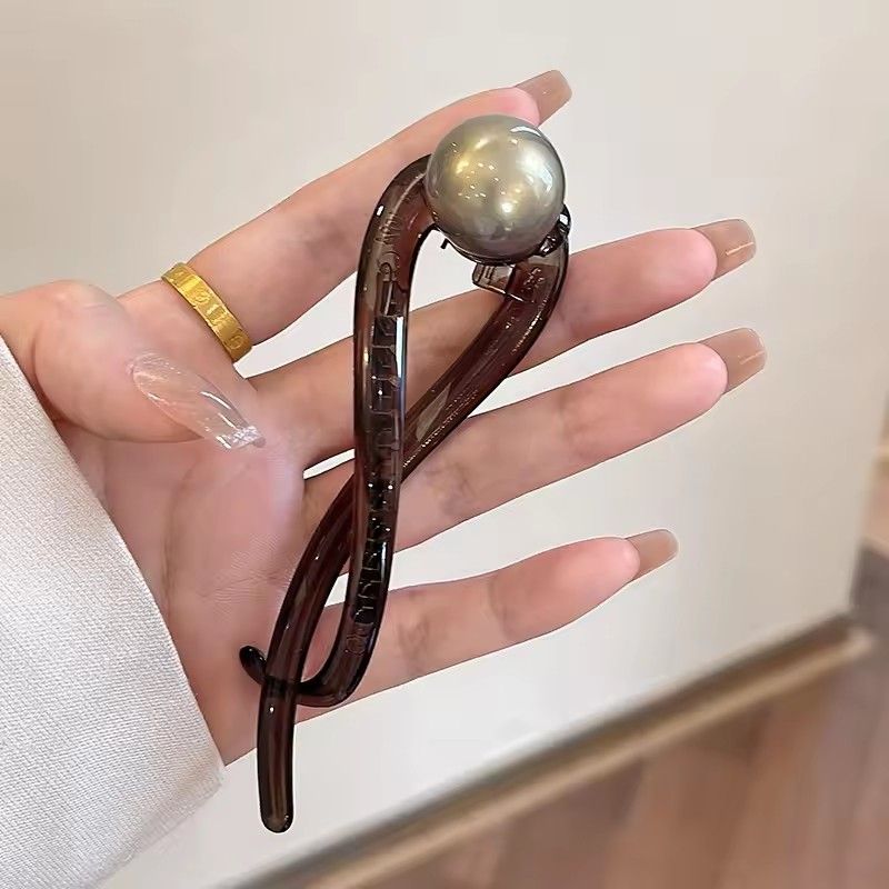 1PC New Twist Hair Clip Plastic Acrylic Bead Imitation Pearl Hairpin Twisted Design Women Hair Accessories
