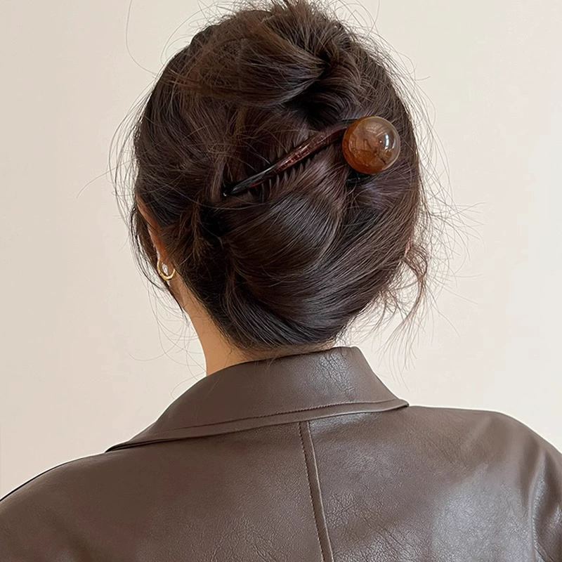 1PC New Twist Hair Clip Plastic Acrylic Bead Imitation Pearl Hairpin Twisted Design Women Hair Accessories