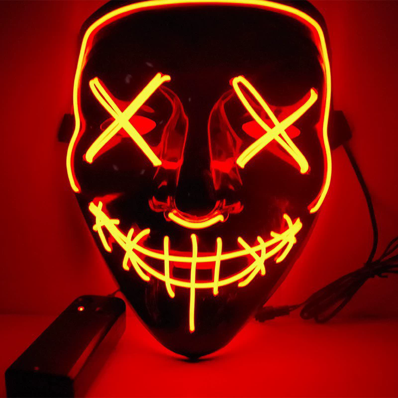 Led Light Emitting Masks Holiday Spooky Dress Up Props Halloween Play Role Masks Masquerade Masks