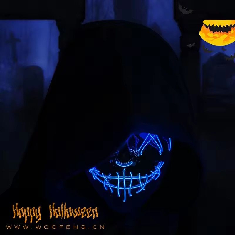 Led Light Emitting Masks Holiday Spooky Dress Up Props Halloween Play Role Masks Masquerade Masks
