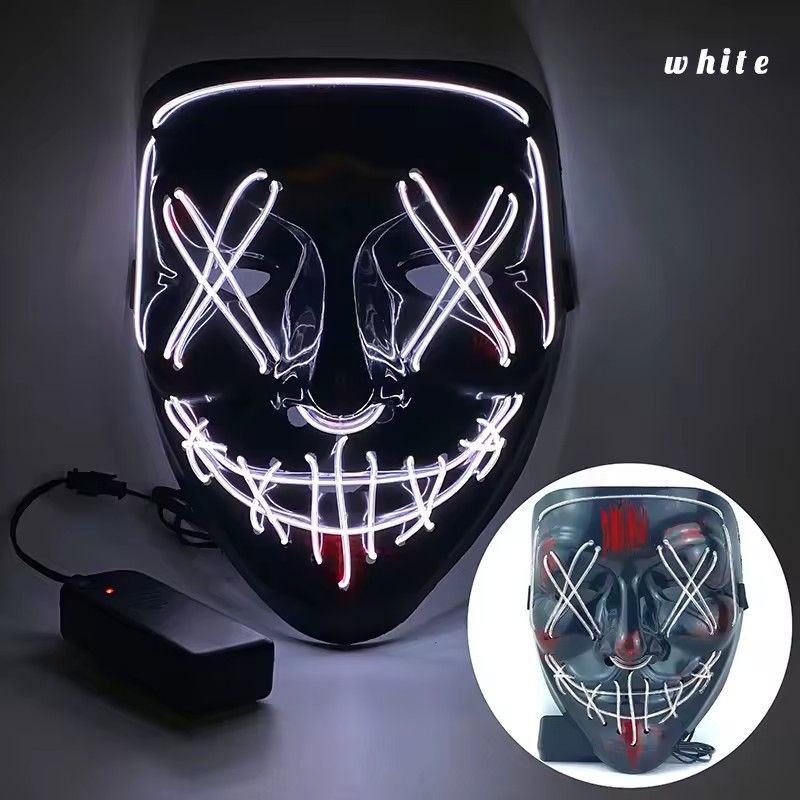 Led Light Emitting Masks Holiday Spooky Dress Up Props Halloween Play Role Masks Masquerade Masks