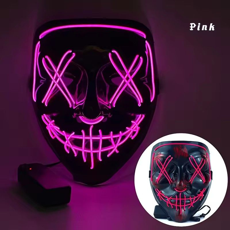 Led Light Emitting Masks Holiday Spooky Dress Up Props Halloween Play Role Masks Masquerade Masks