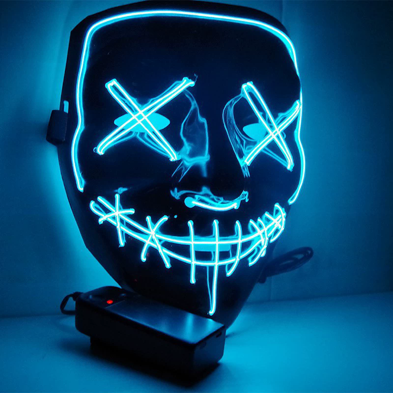 Led Light Emitting Masks Holiday Spooky Dress Up Props Halloween Play Role Masks Masquerade Masks