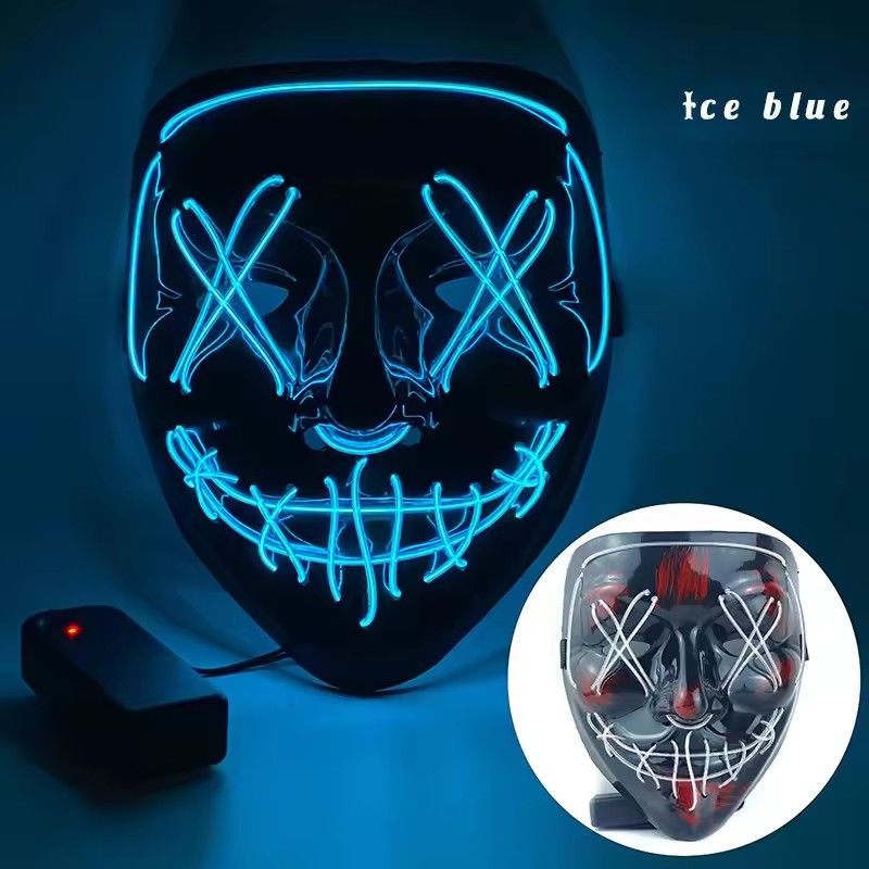 Led Light Emitting Masks Holiday Spooky Dress Up Props Halloween Play Role Masks Masquerade Masks