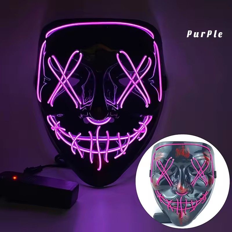 Led Light Emitting Masks Holiday Spooky Dress Up Props Halloween Play Role Masks Masquerade Masks